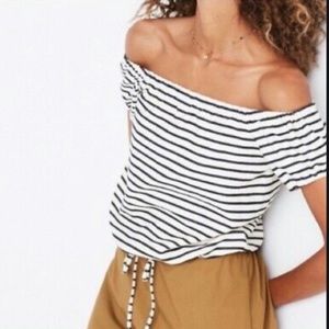 Madewell Striped Off the Shoulder Top